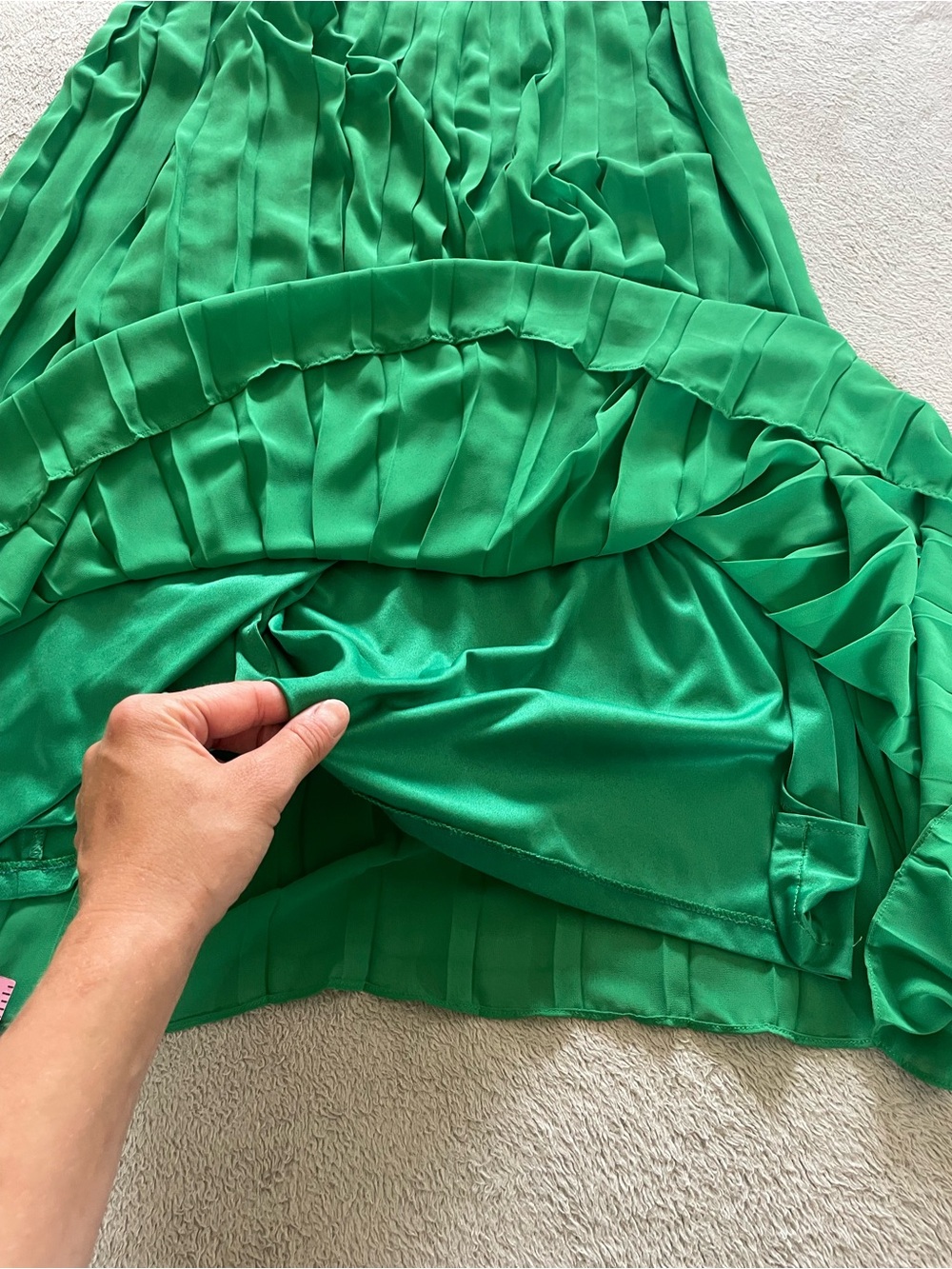 Jessica Simpson Kelly Green Sleeveless Pleated Maxi Dress Size 12 Wedding Guest - Picture 5 of 12